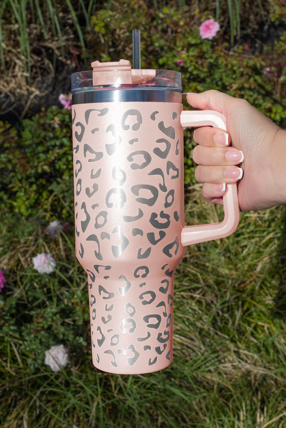 Multi Colors in this Leopard Stainless Double Insulated Tumbler Mug with Handle