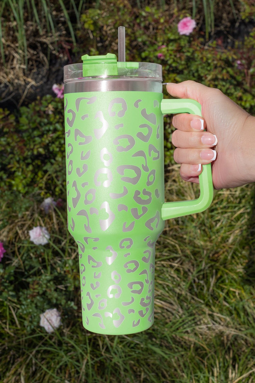 Multi Colors in this Leopard Stainless Double Insulated Tumbler Mug with Handle