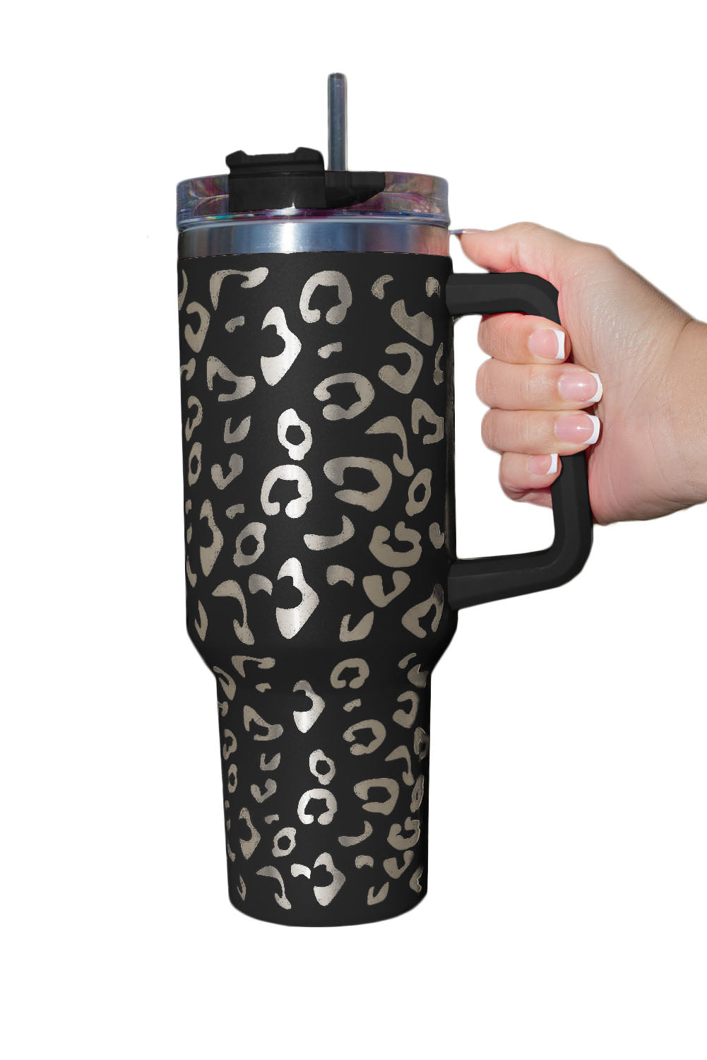 Multi Colors in this Leopard Stainless Double Insulated Tumbler Mug with Handle